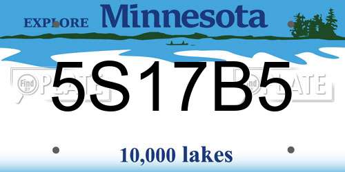 5S17B5 Minnesota License Plate
