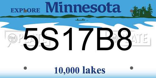 5S17B8 Minnesota License Plate