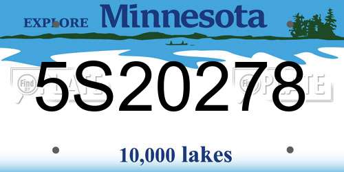 5S20278 Minnesota License Plate