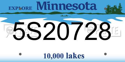 5S20728 Minnesota License Plate