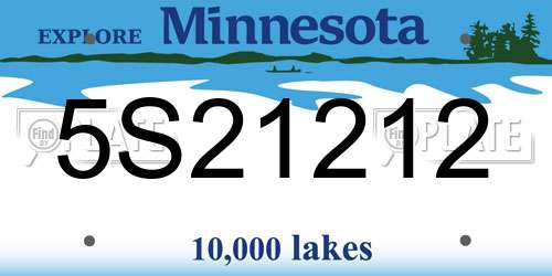 5S21212 Minnesota License Plate