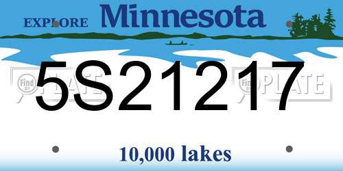 5S21217 Minnesota License Plate