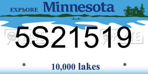 5S21519 Minnesota License Plate