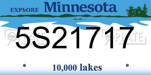 5S21717 Minnesota License Plate