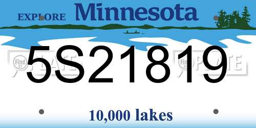 5S21819 Minnesota License Plate