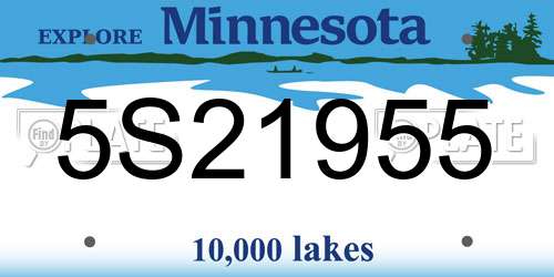 5S21955 Minnesota License Plate