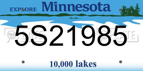 5S21985 Minnesota License Plate