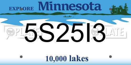 5S25I3 Minnesota License Plate