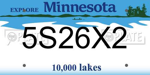 5S26X2 Minnesota License Plate