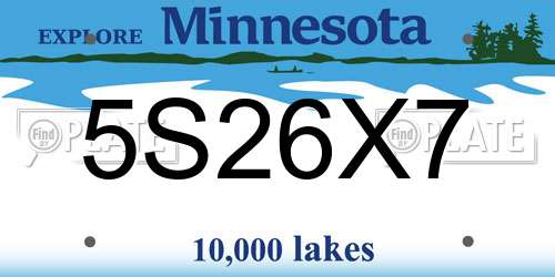 5S26X7 Minnesota License Plate