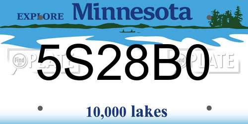 5S28B0 Minnesota License Plate