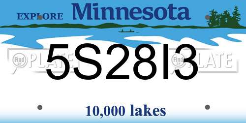 5S28I3 Minnesota License Plate