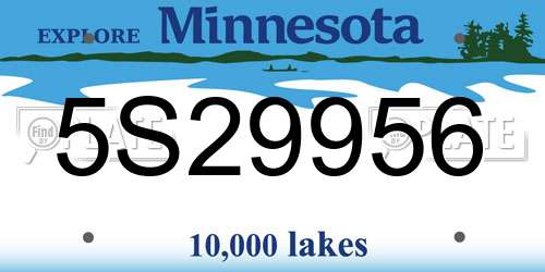5S29956 Minnesota License Plate