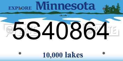 5S40864 Minnesota License Plate