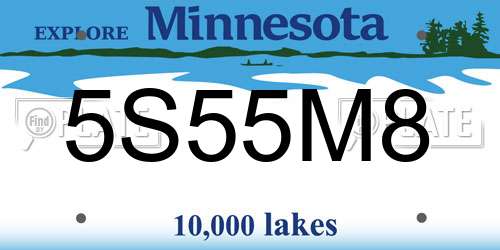 5S55M8 Minnesota License Plate