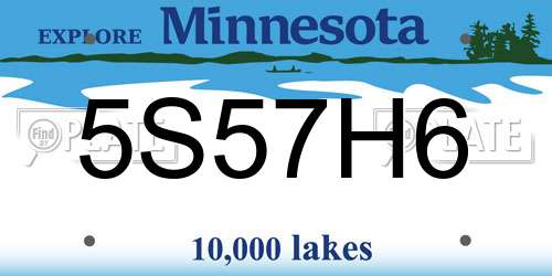 5S57H6 Minnesota License Plate