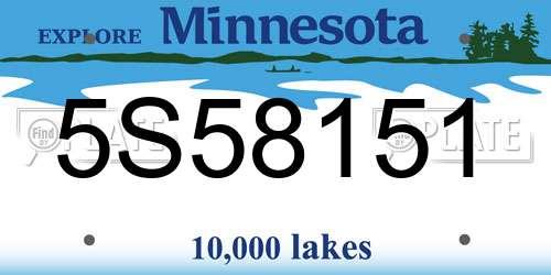 5S58151 Minnesota License Plate
