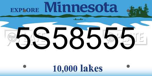 5S58555 Minnesota License Plate