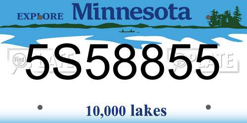 5S58855 Minnesota License Plate
