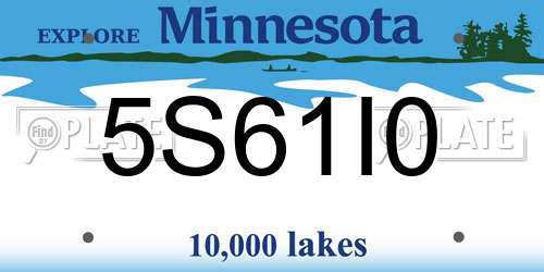 5S61I0 Minnesota License Plate
