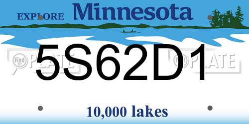5S62D1 Minnesota License Plate