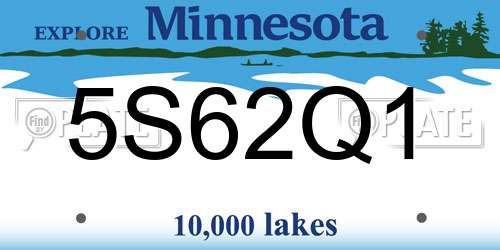 5S62Q1 Minnesota License Plate