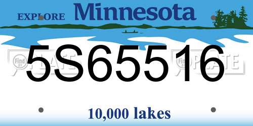5S65516 Minnesota License Plate