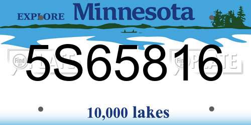 5S65816 Minnesota License Plate
