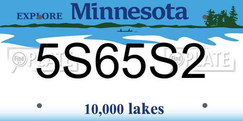 5S65S2 Minnesota License Plate
