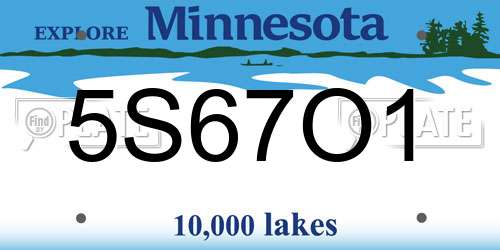 5S67O1 Minnesota License Plate