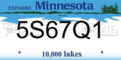 5S67Q1 Minnesota License Plate