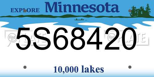 5S68420 Minnesota License Plate