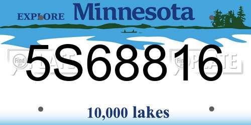 5S68816 Minnesota License Plate
