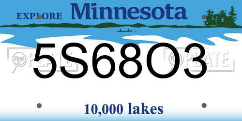 5S68O3 Minnesota License Plate