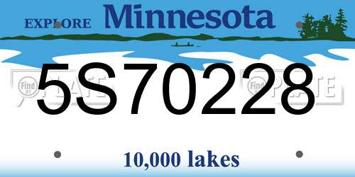 5S70228 Minnesota License Plate