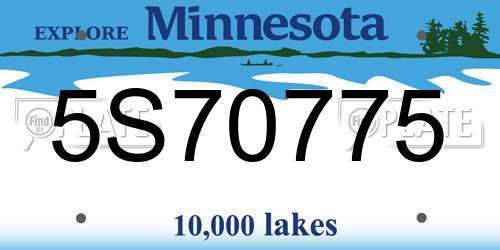 5S70775 Minnesota License Plate