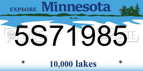 5S71985 Minnesota License Plate