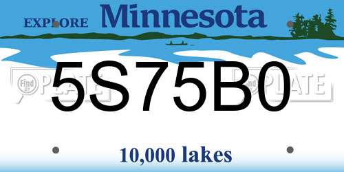 5S75B0 Minnesota License Plate