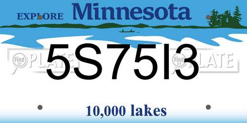5S75I3 Minnesota License Plate