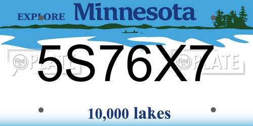 5S76X7 Minnesota License Plate