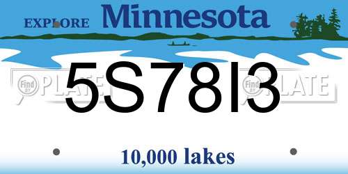 5S78I3 Minnesota License Plate