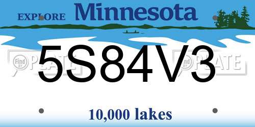 5S84V3 Minnesota License Plate