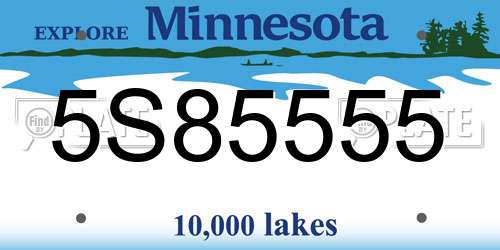 5S85555 Minnesota License Plate