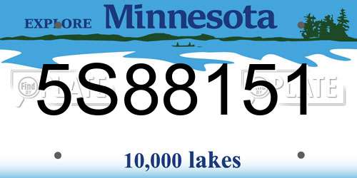 5S88151 Minnesota License Plate