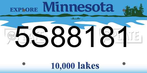 5S88181 Minnesota License Plate