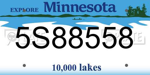 5S88558 Minnesota License Plate