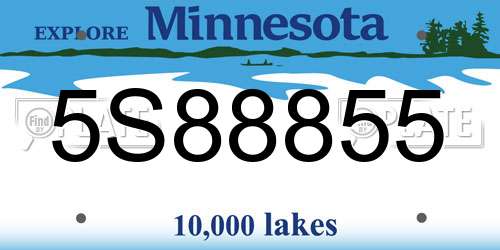 5S88855 Minnesota License Plate
