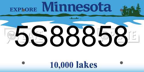 5S88858 Minnesota License Plate