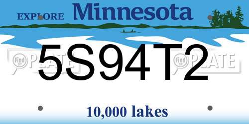 5S94T2 Minnesota License Plate