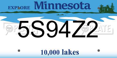 5S94Z2 Minnesota License Plate